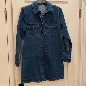 Button Down Denim Shirt Dress